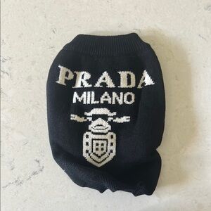 Dog sweater prada Black and White Crewneck Sweater
